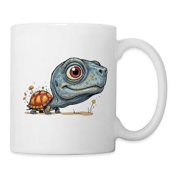 Kleine Abenteurer Schildkröte - Tasse - Weiß - Rechts