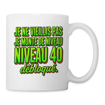40 Jahre alt, 40 Jahre alt, ich bin 40 Jahre alt - Tasse - Weiß - Rechts