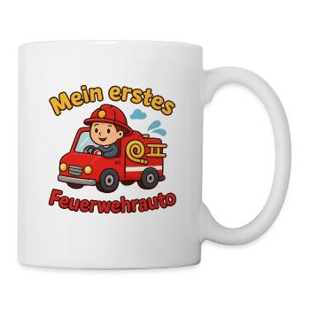 Mein erstes Feuerwehrauto Motiv - Tasse - Weiß - Rechts