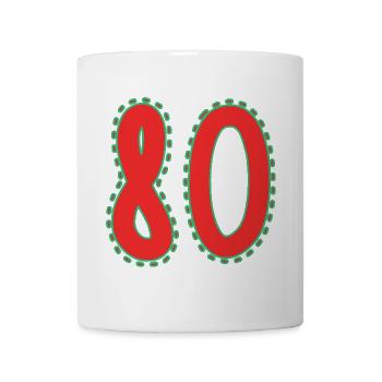 80. 80 ANS. 80e ANNIVERSAIRE. ANNIVERSAIRE 80 ANS. - Mug blanc - blanc - Devant