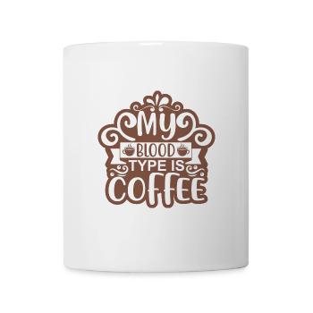 Meine Blutgruppe ist Kaffee Aufkleber - Tasse - Weiß - Vorne