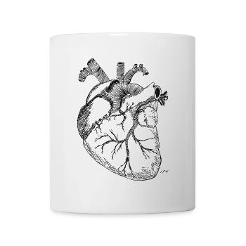 Anatomisches Herz - Tasse - Weiß - Vorne