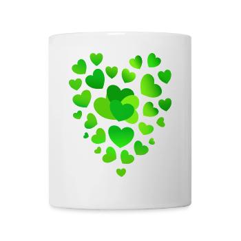 grüne Herzen grünes Herz - Tasse - Weiß - Vorne