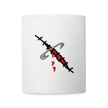 wunde mit sicherheitsnadel - Tasse - Weiß - Vorne