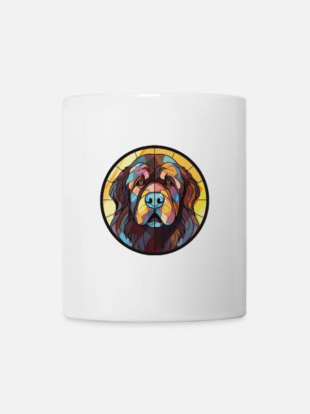 Neufundländer Hunderasse Aquarell Illustration - Tasse - Weiß