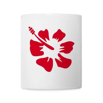 Blume rot rote Blumen rot rote Blumen Hibiskus - Tasse - Weiß - Vorne
