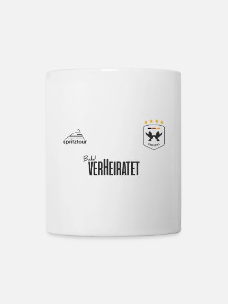 JGA - Trikot - Bald verheiratet - Dunkle Schrift - Tasse - Weiß