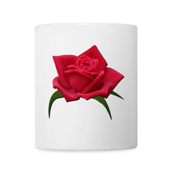 Rose rote Rose Rosenblüte - Tasse - Weiß - Vorne