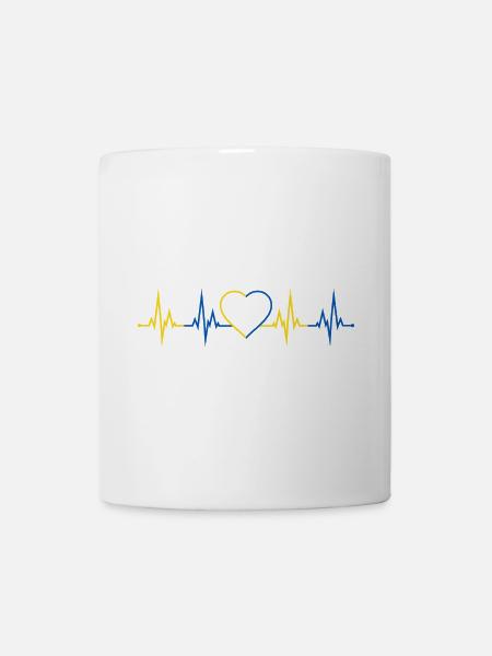 Herzschlag Ukraine - Tasse - Weiß