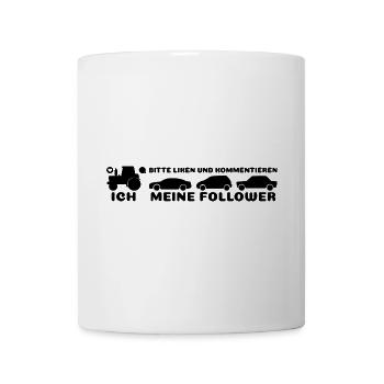 Ich, meine Follower Traktor Autos Landwirt Bauer - Tasse - Weiß - Vorne