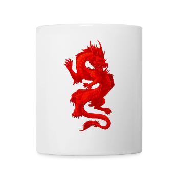 Glowing Fire Fantasy Dragon Gamer-Kunst - Tasse - Weiß - Vorne