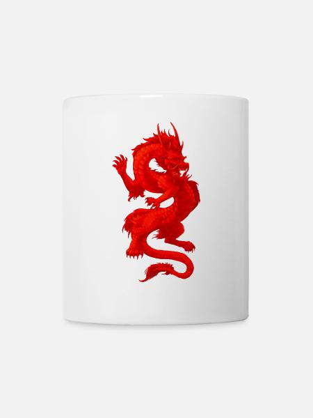 Glowing Fire Fantasy Dragon Gamer-Kunst - Tasse - Weiß