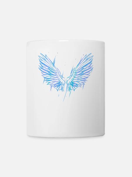 Blaue Engelsflügel Engel Kostüm - Tasse - Weiß