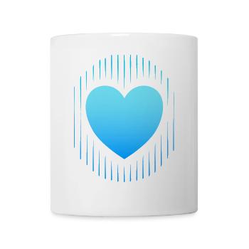 blaues Herz blaue Linien - Tasse - Weiß - Vorne