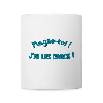 Magne-toi J'ai les Cr*cs – Bleu Pop - Mug blanc - blanc - Devant