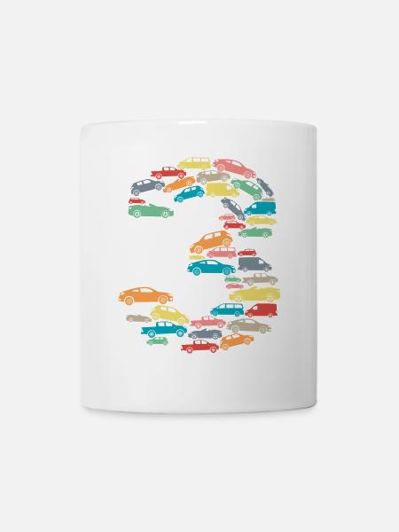 3.Geburtstag Kindergeburtstag 3 Jahre Alt Autos - Tasse - Weiß