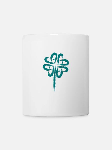 Kleeblatt Symbol Keltische Symbole - Tasse - Weiß
