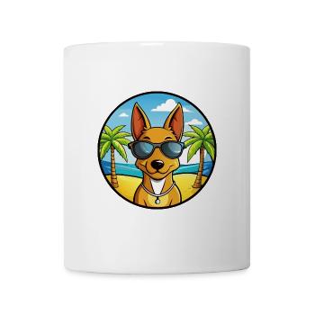 Cirneco Dell Etna Hunderasse Cartoon Sonnenbrille Strand - Tasse - Weiß - Vorne