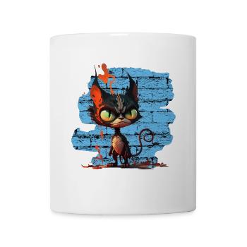 Lustige Katze - Tasse - Weiß - Vorne