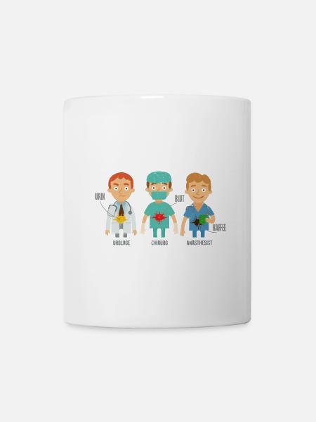 Kaffeefleckiger Anästhesist Arztkittel - Tasse - Weiß