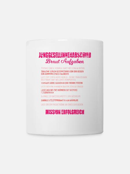 JGA Liste Junggesellin Mutprobe Braut Aufgaben - Tasse - Weiß