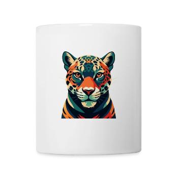 Léopard Personnage De Dessin Animé Animal De Compagnie Coloré - Mug blanc - blanc - Devant