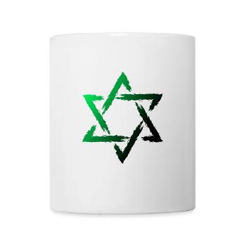 Davidstern Grün Judentum jüdisch - Tasse - Weiß - Vorne
