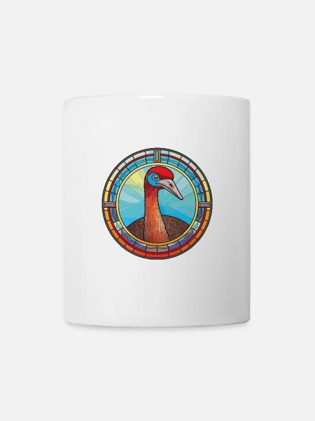 Strauß buntes Aquarell Tier Illustration - Tasse - Weiß