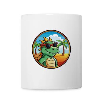 Dragon Funny Cartoon Lunettes de soleil de plage d’été cool - Mug blanc - blanc - Devant