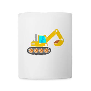 Bagger Baumaschine - Tasse - Weiß - Vorne
