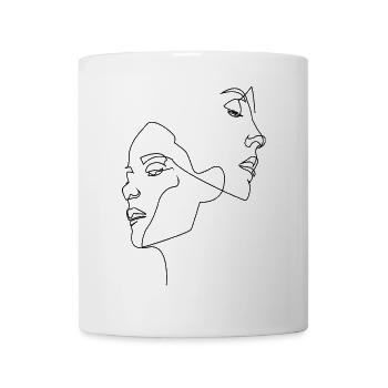ONE LINE - Frauen Gesichter - Tasse - Weiß - Vorne