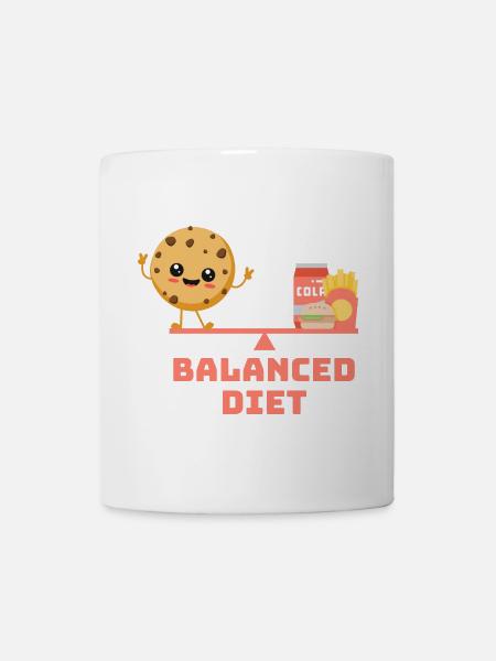 équilibré cookie fastfood Régime - Mug blanc - blanc