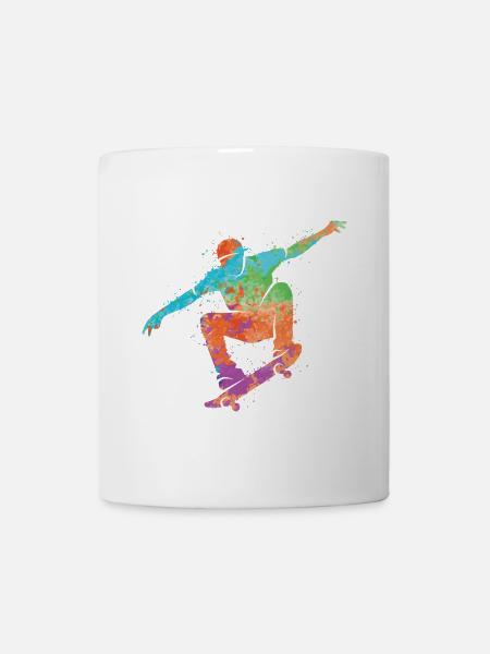 Skateboarder Bunt Skater Skaten Skateboard - Tasse - Weiß