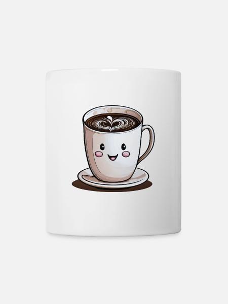 Lächelnde Tasse Kaffee - Tasse - Weiß