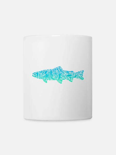 Forelle Angeln Fisch farbig Forellen Angler - Tasse - Weiß