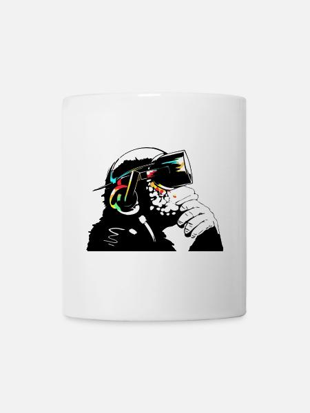 Monksy - Affe mit Virtual Reality Brille - Tasse - Weiß