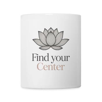 Find Your Center Lotus Blume - Tasse - Weiß - Vorne