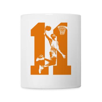 NUMMER 11 BASKETBALL 11. GEBURTSTAG - Tasse - Weiß - Vorne