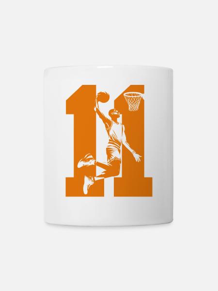 NUMMER 11 BASKETBALL 11. GEBURTSTAG - Tasse - Weiß