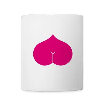 Arsch Herz Popo Liebe Lustig Geschenk - Tasse - Weiß - Vorne