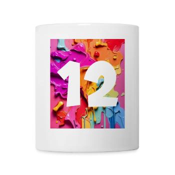 NON. 12 NUMÉRO 12 COLORÉ 12E ANNIVERSAIRE - Mug blanc - blanc - Devant