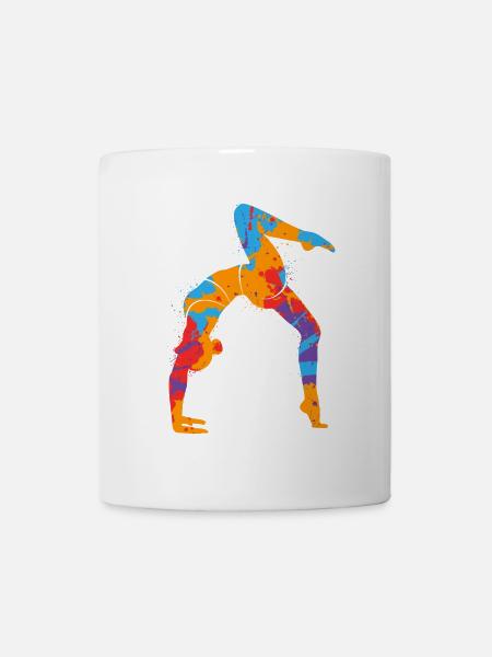Turnerin bunt Gymnastik Handstand Kinder Turnen - Tasse - Weiß
