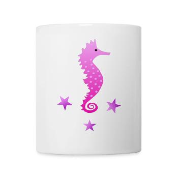 rosa Seepferdchen Wasserratte Schwimmabzeichen - Tasse - Weiß - Vorne