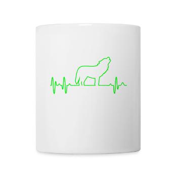 Wolf Herzschlag - Tasse - Weiß - Vorne