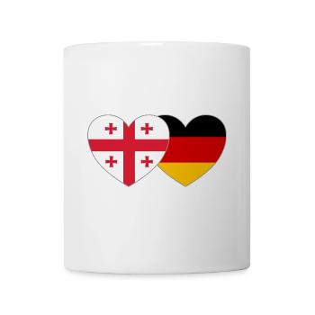 Georgien Deutschland Flagge Herz - Tasse - Weiß - Vorne