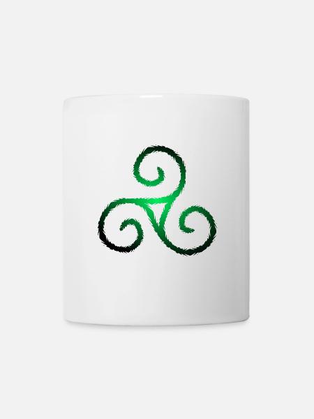 Keltisches Symbol Triskele Dreierspirale - Tasse - Weiß