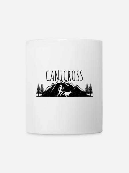 Canicross Geländelauf mit Hund Canicross Läuferin - Tasse - Weiß