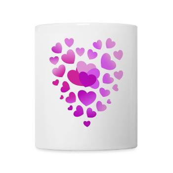 rosa Herzen pinkes Herz - Tasse - Weiß - Vorne