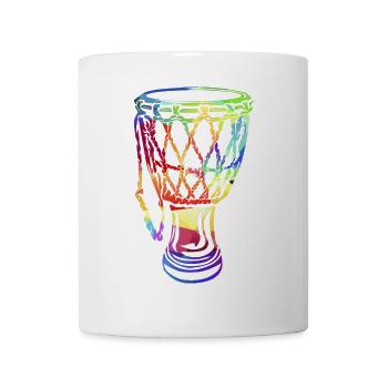 Vibrierende Djembe Handtrommel - Tasse - Weiß - Vorne