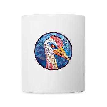 Kranich-Buntglas-Cartoon-Kawaii-Tier - Tasse - Weiß - Vorne
